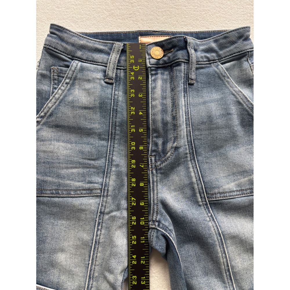 Kut from the Kloth Reese Straight Leg Jeans Women 00 Blue Crop Utility Seam - Picture 6 of 10